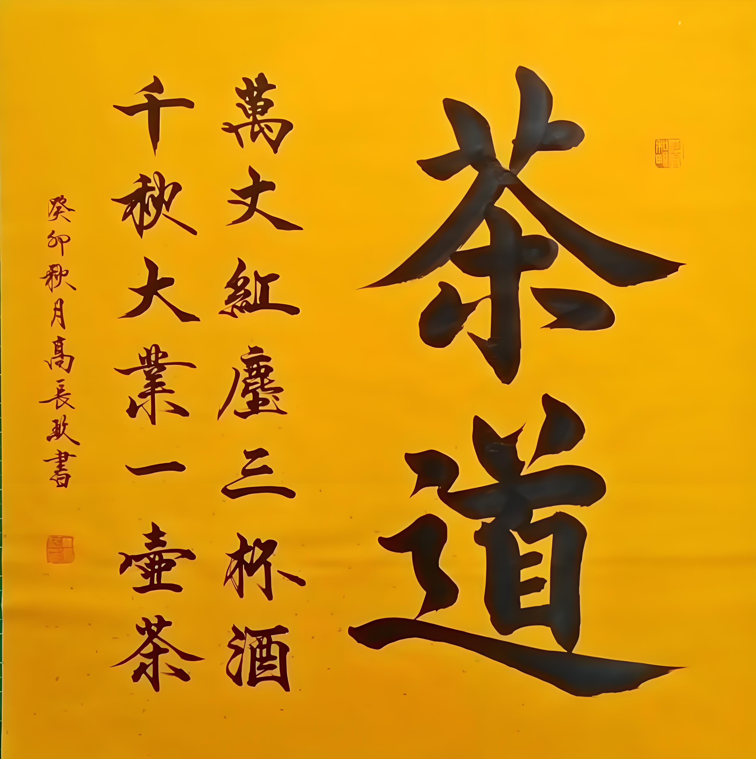 万丈红尘三杯酒，千秋大业一壶茶。